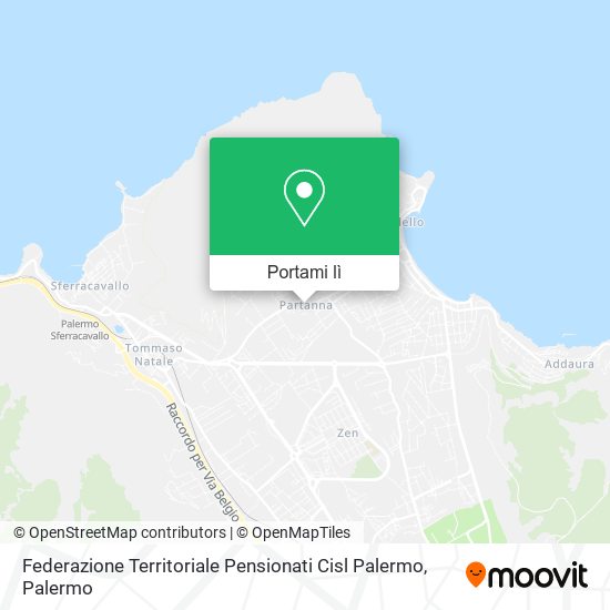 Mappa Federazione Territoriale Pensionati Cisl Palermo