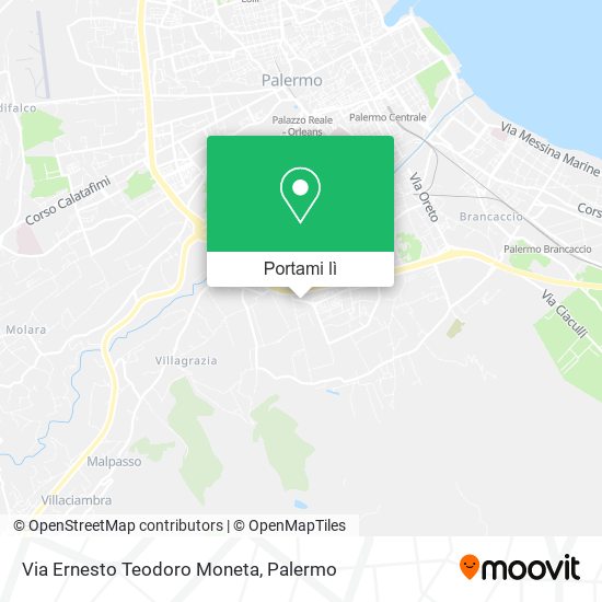 Mappa Via Ernesto Teodoro Moneta