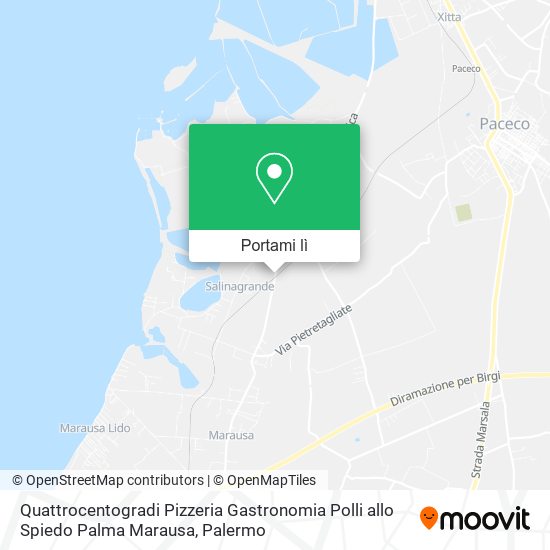 Mappa Quattrocentogradi Pizzeria Gastronomia Polli allo Spiedo Palma Marausa