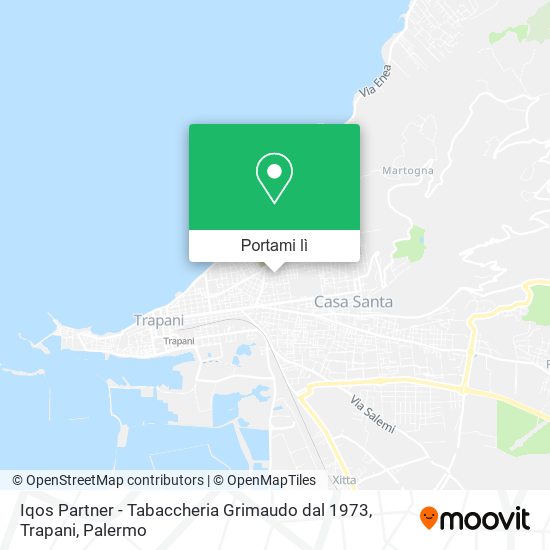 Mappa Iqos Partner - Tabaccheria Grimaudo dal 1973, Trapani