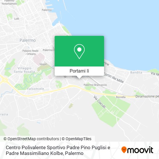 Mappa Centro Polivalente Sportivo Padre Pino Puglisi e Padre Massimiliano Kolbe