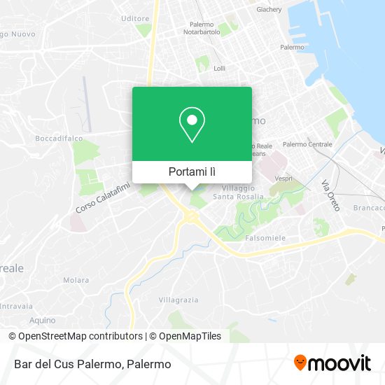 Mappa Bar del Cus Palermo