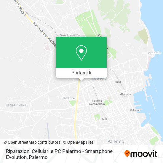 Mappa Riparazioni Cellulari e PC Palermo - Smartphone Evolution