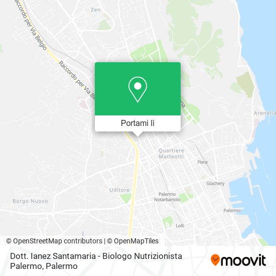 Mappa Dott. Ianez Santamaria - Biologo Nutrizionista Palermo