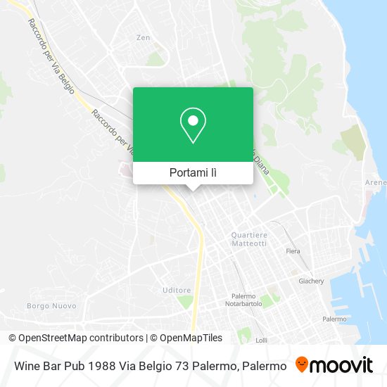 Mappa Wine Bar Pub 1988 Via Belgio 73 Palermo