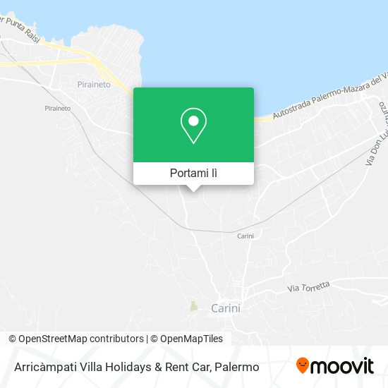 Mappa Arricàmpati Villa Holidays & Rent Car