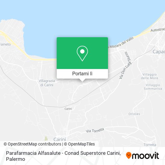 Mappa Parafarmacia Alfasalute - Conad Superstore Carini