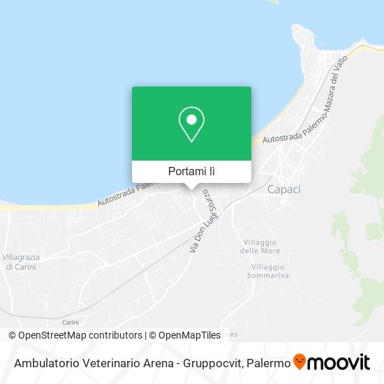 Mappa Ambulatorio Veterinario Arena - Gruppocvit
