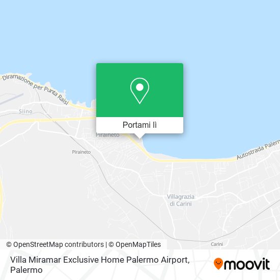 Mappa Villa Miramar Exclusive Home Palermo Airport