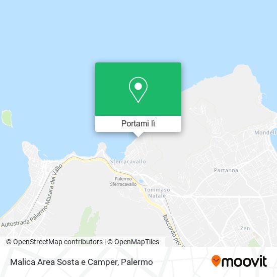 Mappa Malica Area Sosta e Camper
