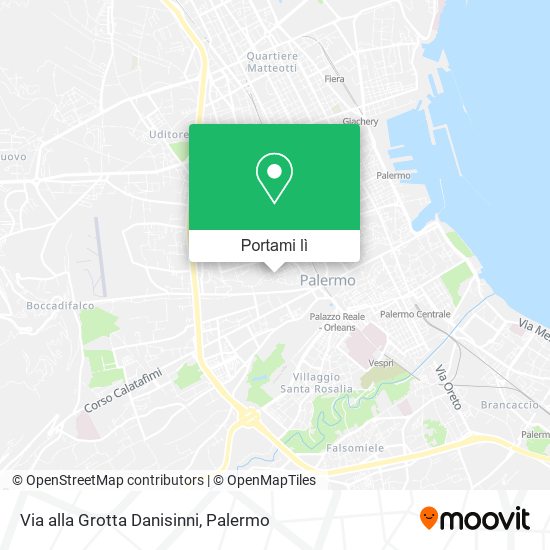 Mappa Via alla Grotta Danisinni