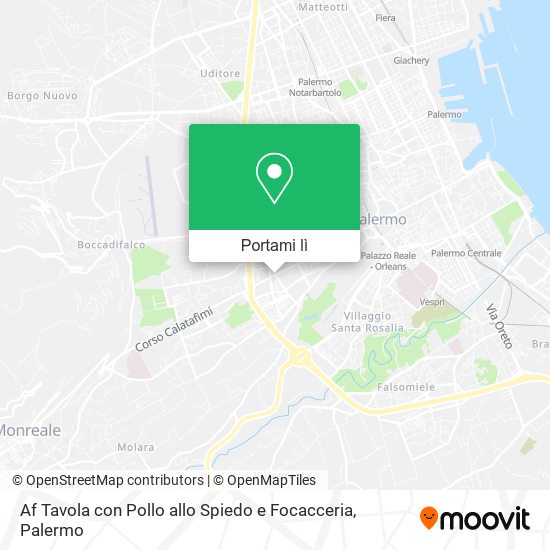 Mappa Af Tavola con Pollo allo Spiedo e Focacceria