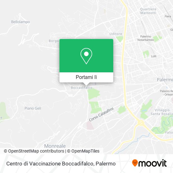 Mappa Centro di Vaccinazione Boccadifalco