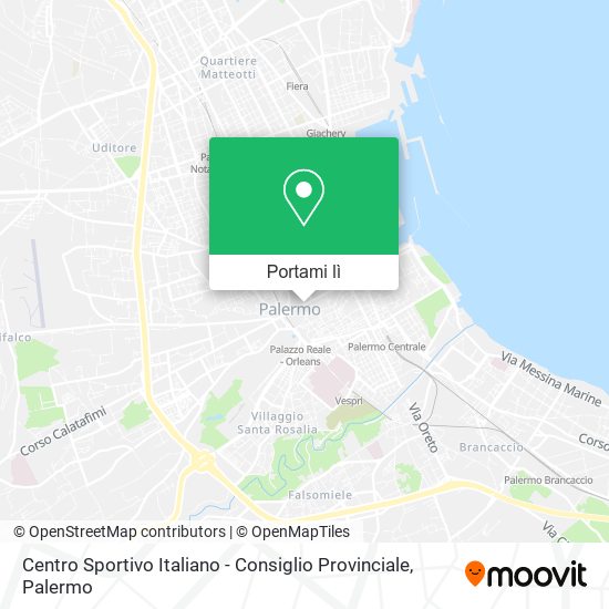 Mappa Centro Sportivo Italiano - Consiglio Provinciale