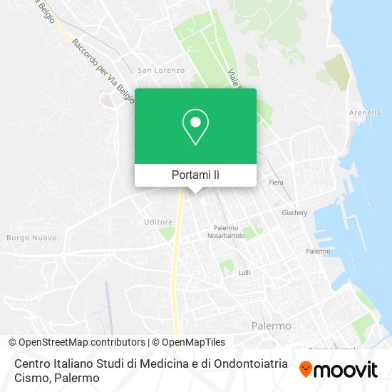 Mappa Centro Italiano Studi di Medicina e di Ondontoiatria Cismo