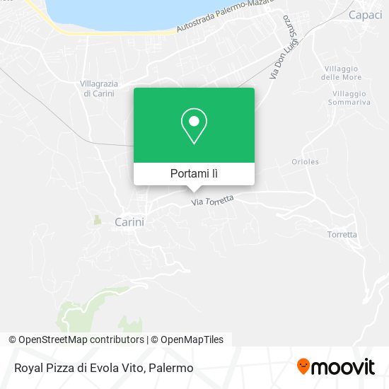 Mappa Royal Pizza di Evola Vito