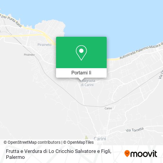 Mappa Frutta e Verdura di Lo Cricchio Salvatore e Figli
