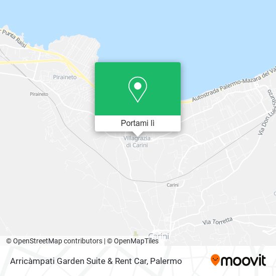 Mappa Arricàmpati Garden Suite & Rent Car