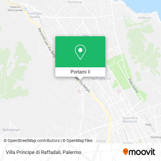 Mappa Villa Principe di Raffadali