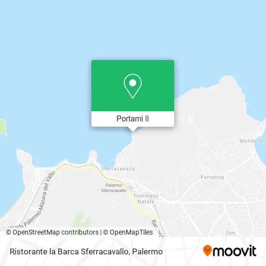Mappa Ristorante la Barca Sferracavallo