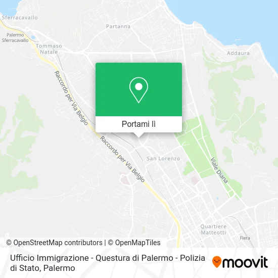 Mappa Ufficio Immigrazione - Questura di Palermo - Polizia di Stato
