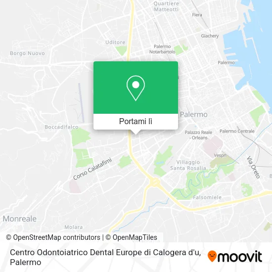 Mappa Centro Odontoiatrico Dental Europe di Calogera d'u