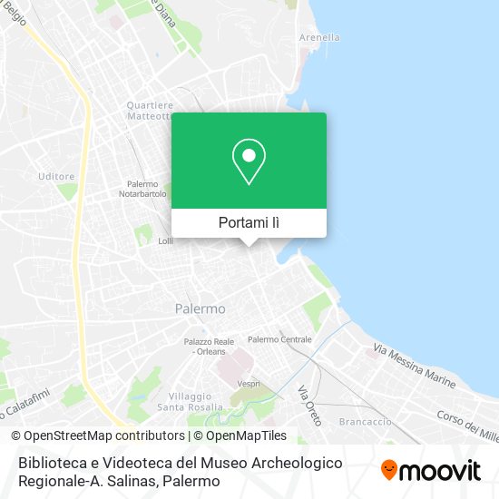 Mappa Biblioteca e Videoteca del Museo Archeologico Regionale-A. Salinas