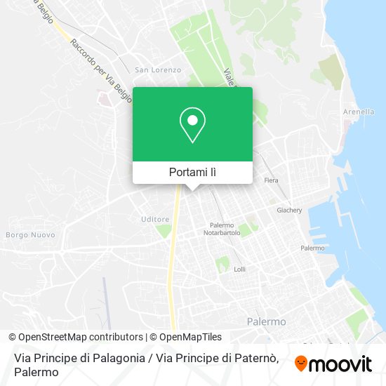 Mappa Via Principe di Palagonia / Via Principe di Paternò