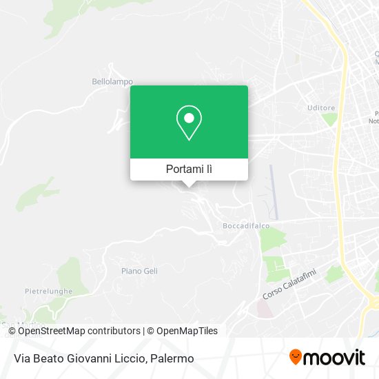 Mappa Via Beato Giovanni Liccio