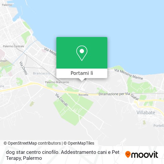 Mappa dog star centro cinofilo. Addestramento cani e Pet Terapy