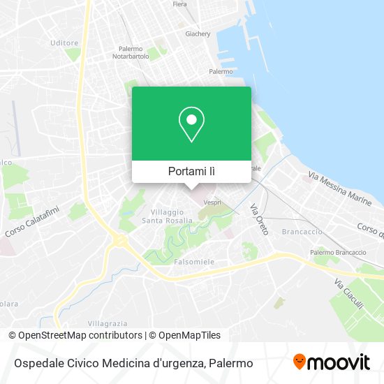 Mappa Ospedale Civico Medicina d'urgenza