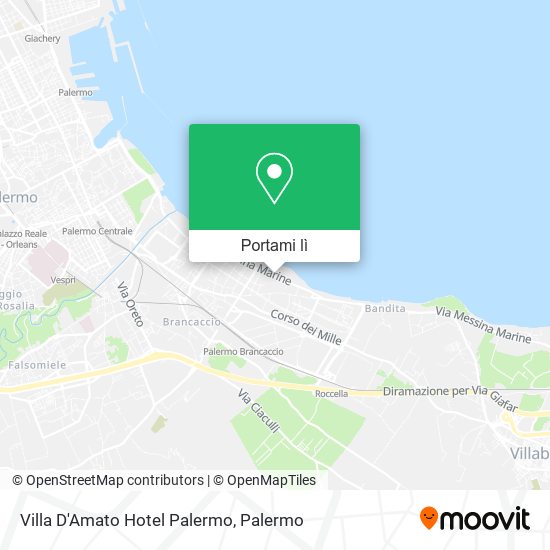 Mappa Villa D'Amato Hotel Palermo