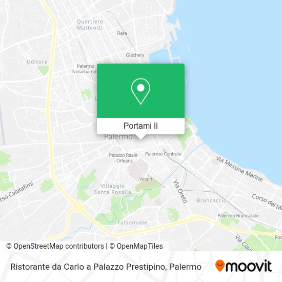 Mappa Ristorante da Carlo a Palazzo Prestipino