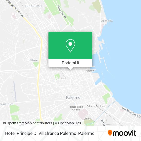 Mappa Hotel Principe Di Villafranca Palermo