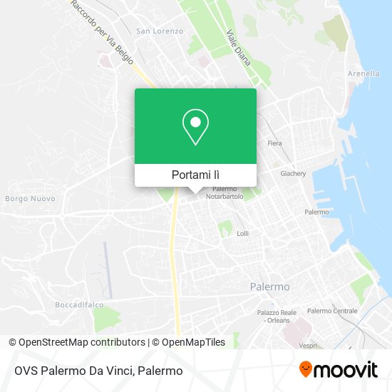 Mappa OVS Palermo Da Vinci