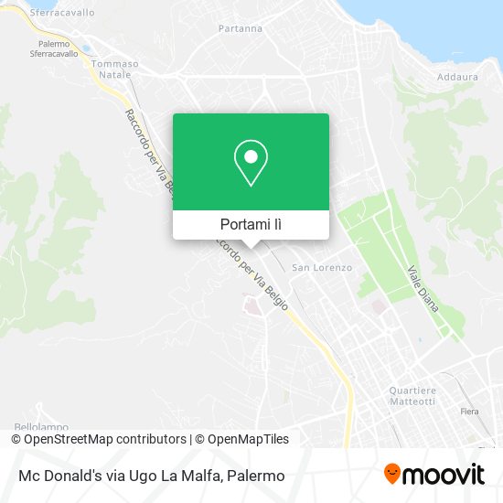 Mappa Mc Donald's via Ugo La Malfa