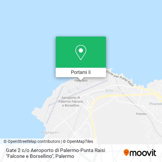Mappa Gate 2 c / o Aeroporto di Palermo-Punta Raisi "Falcone e Borsellino"