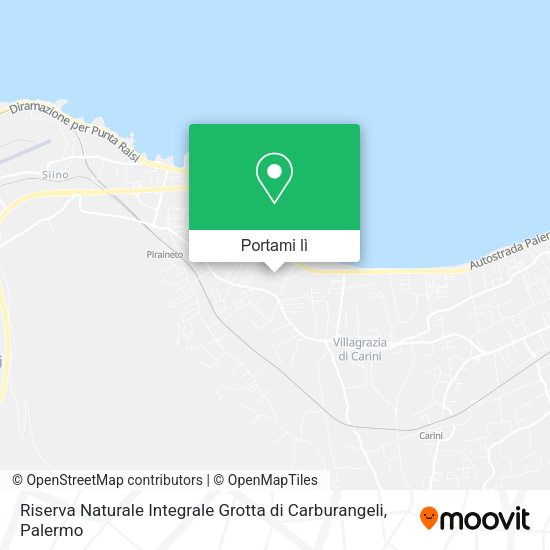 Mappa Riserva Naturale Integrale Grotta di Carburangeli