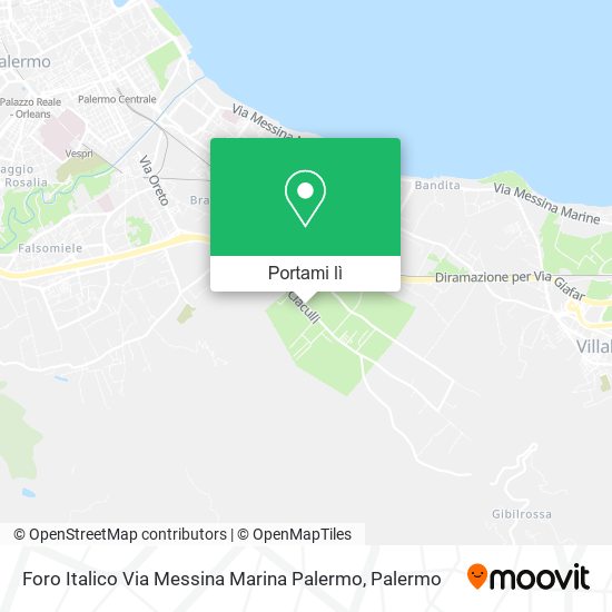 Mappa Foro Italico Via Messina Marina Palermo