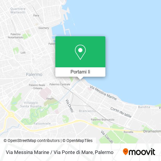 Mappa Via Messina Marine / Via Ponte di Mare