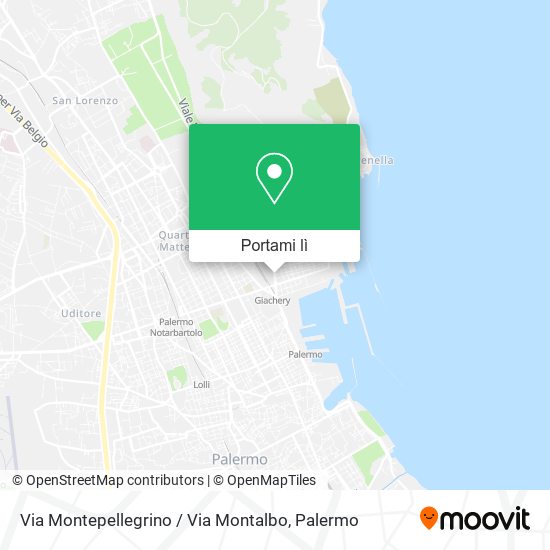 Mappa Via Montepellegrino / Via Montalbo