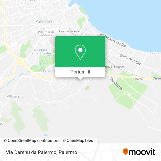 Mappa Via Darenu da Palermo