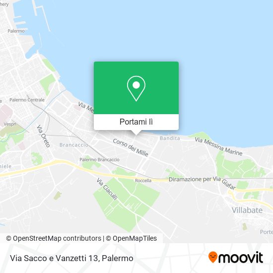 Mappa Via Sacco e Vanzetti 13