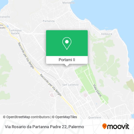 Mappa Via Rosario da Partanna Padre  22