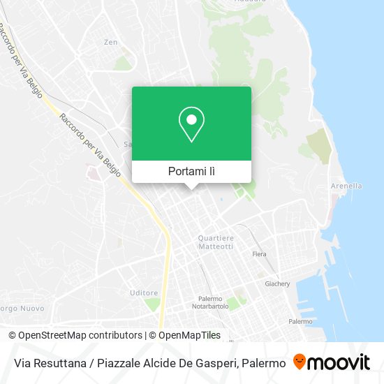 Mappa Via Resuttana / Piazzale Alcide De Gasperi