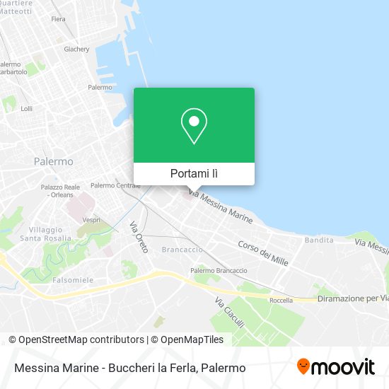 Mappa Messina Marine - Buccheri la Ferla