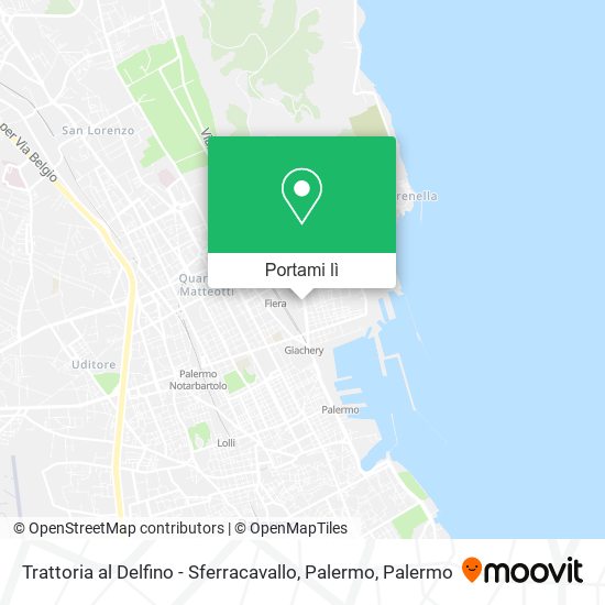 Mappa Trattoria al Delfino - Sferracavallo, Palermo