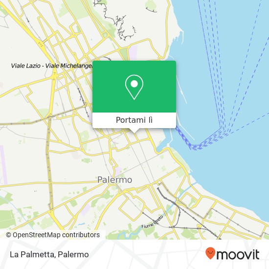 Mappa La Palmetta, Via Roma, 398 90139 Palermo