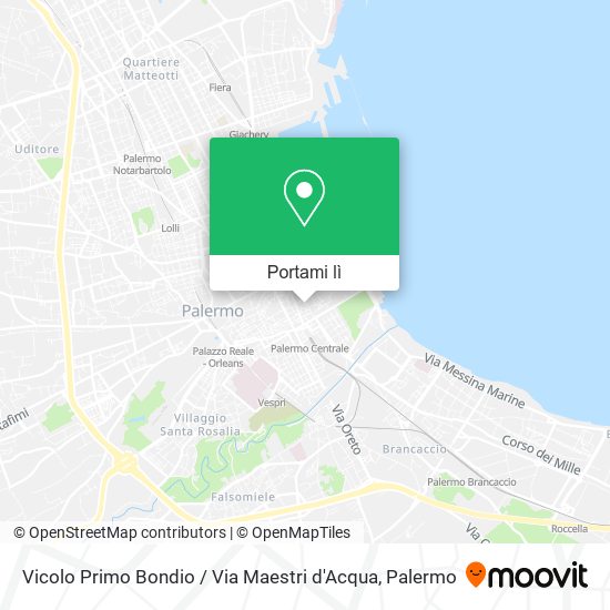 Mappa Vicolo Primo Bondio / Via Maestri d'Acqua