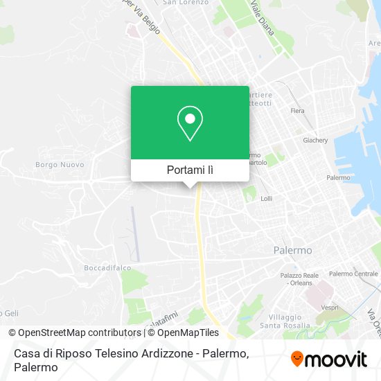 Mappa Casa di Riposo Telesino Ardizzone - Palermo